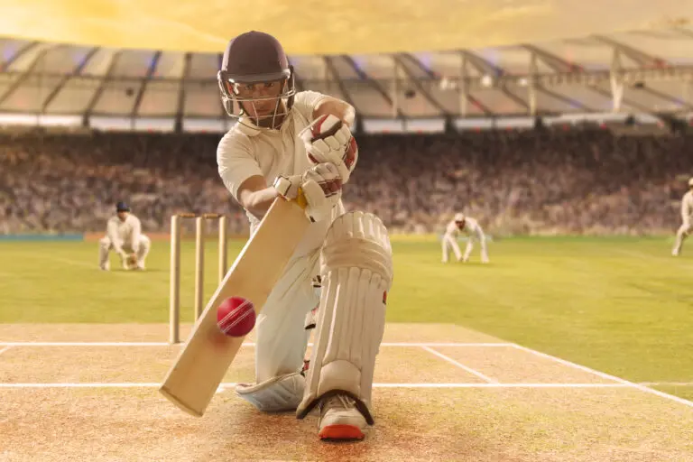 بازیگر کریکت در حین ضربه زدن در فرمت T20