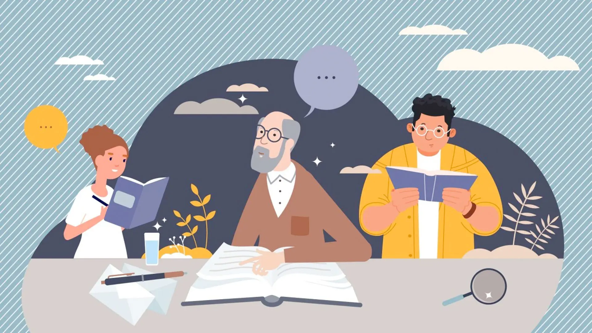 یک فرد در حال استفاده از کتاب و دستگاه دیجیتال برای یادگیری مداوم