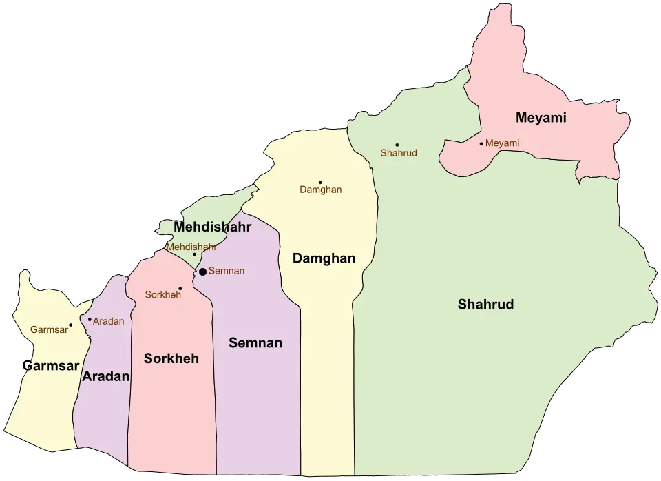 نکات جغرافیایی استان سمنان و موقعیت آن در ایران