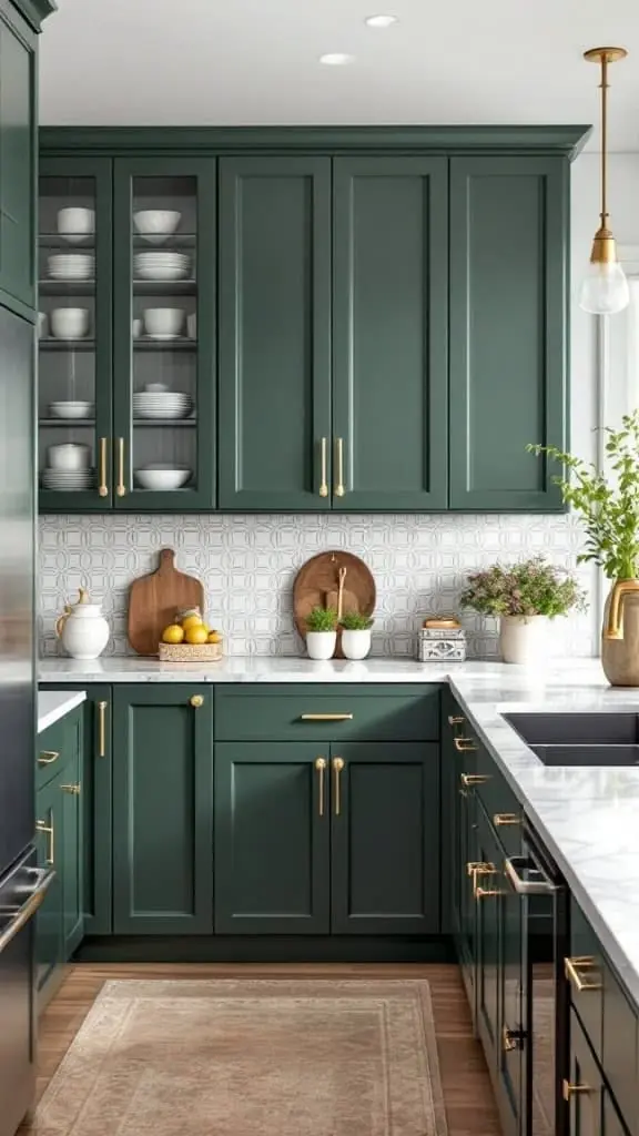 کابینت سبز با طراحی مدرن و استفاده از مواد بازیافتی