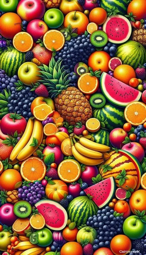 میوه‌های مختلف در یک بازار سنتی