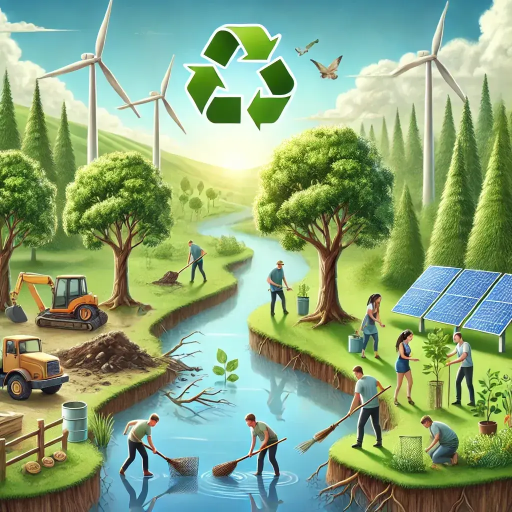 یک جنگل سبز با تنوع زیستی بالا، نماد محیط زیست طبیعی