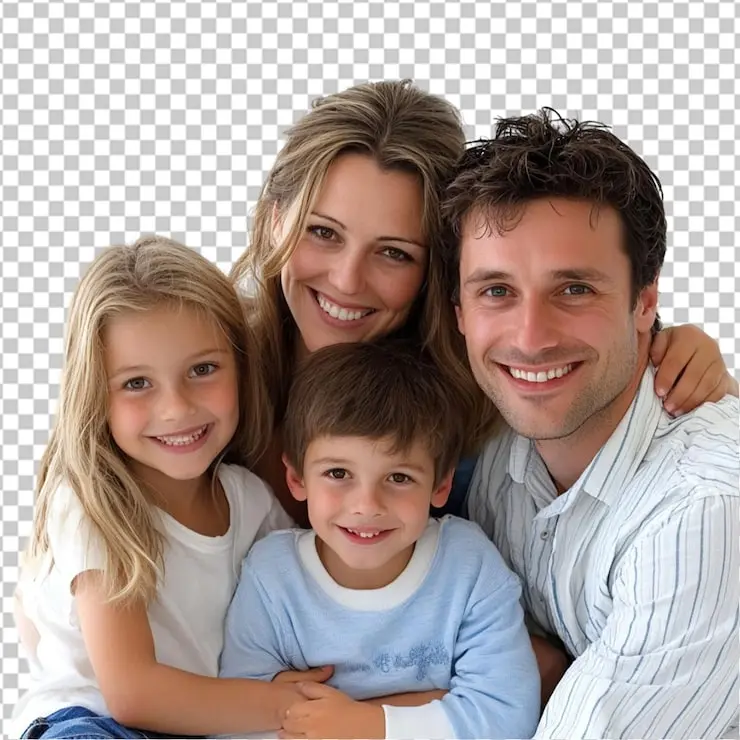 خانواده‌ای شاد با اعضای مختلف در حال عکاسی