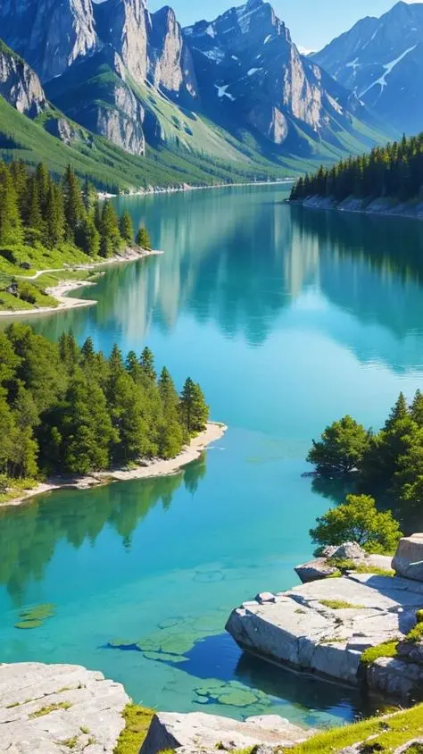 منظره زیبا و بکر دریاچه چورت در میان کوهستان‌های مازندران