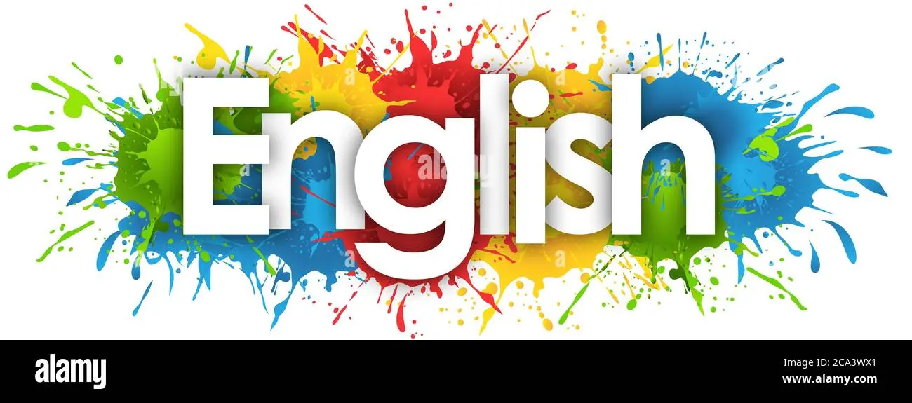کلمات انگلیسی در پسزمینه آبی و روشن