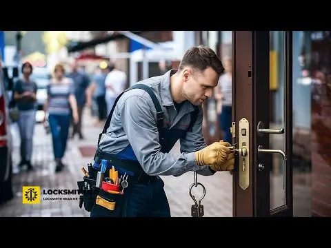 دروگر در حال بررسی سیستم امنیتی الکترونیکی در یک ساختمان
