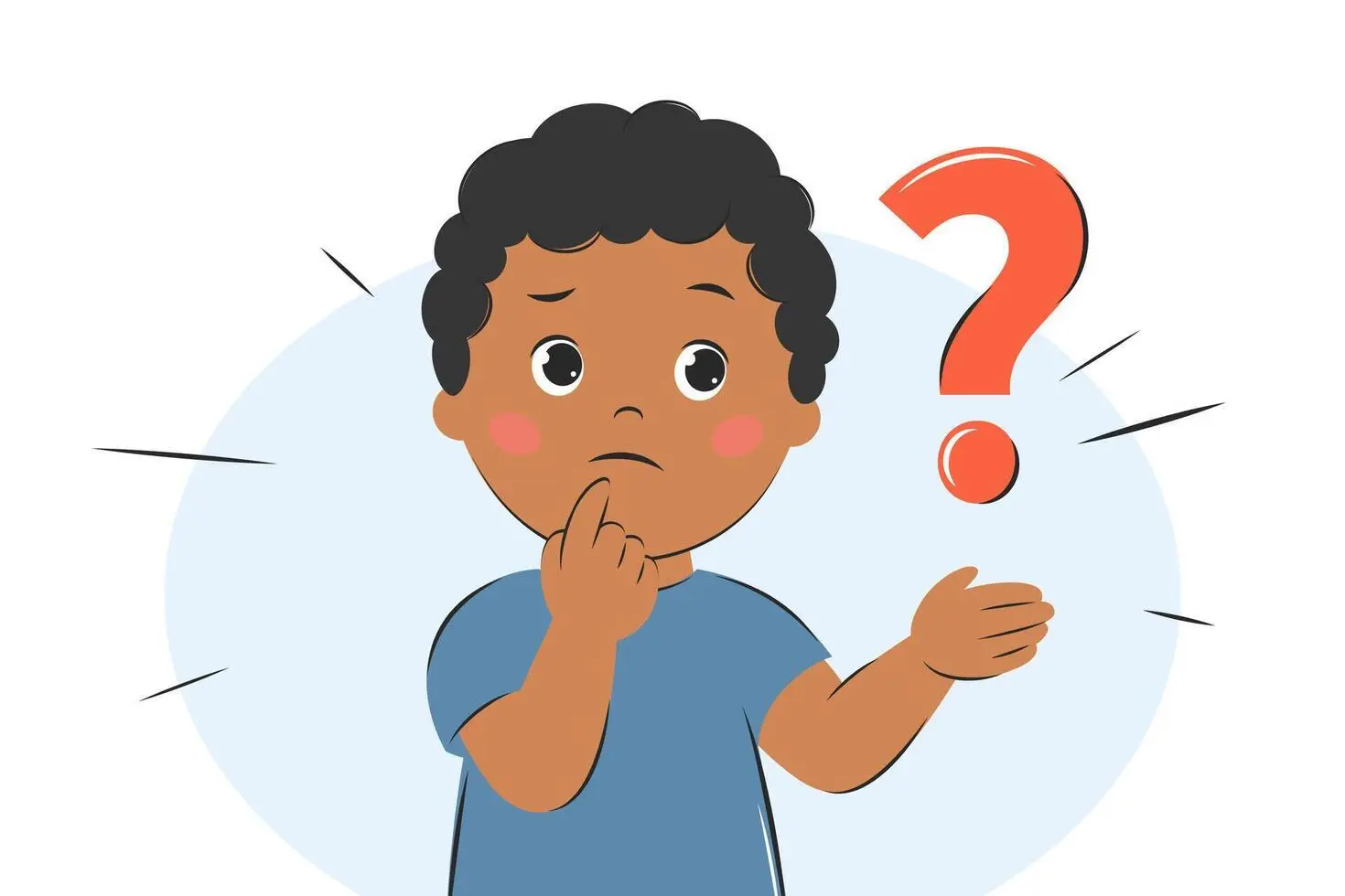 یک کودک در حال پرسیدن سؤال برای یادگیری بیشتر