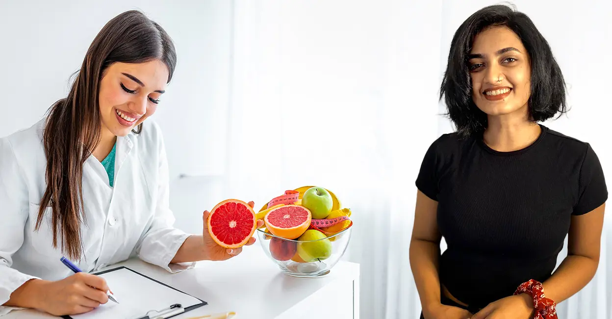 یک متخصص تغذیه در حال مشاوره با یک مشتری