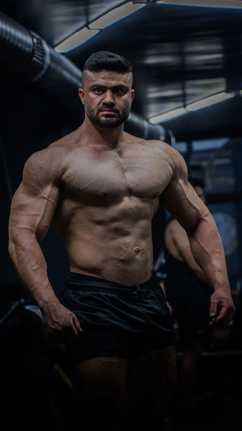 بدنساز حرفه‌ای در حال استراحت و برنامه‌ریزی