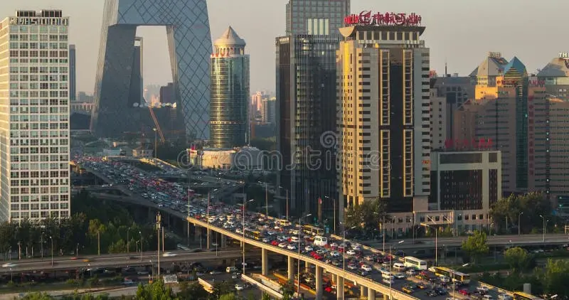 آسمان‌خراش‌های منطقه تجاری گوانماو در پکن، نماد مدرنیته این شهر