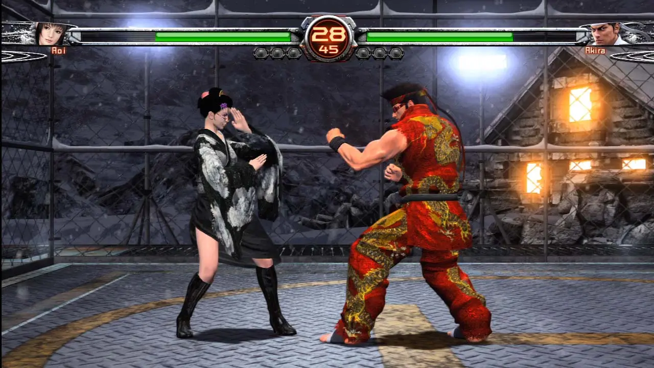 نمایی از بازی Virtua Fighter 5 که یکی از کلاسیک‌ترین بازی‌های مبارزه‌ای است و نیاز به دقت در حرکات کنترلر دارد